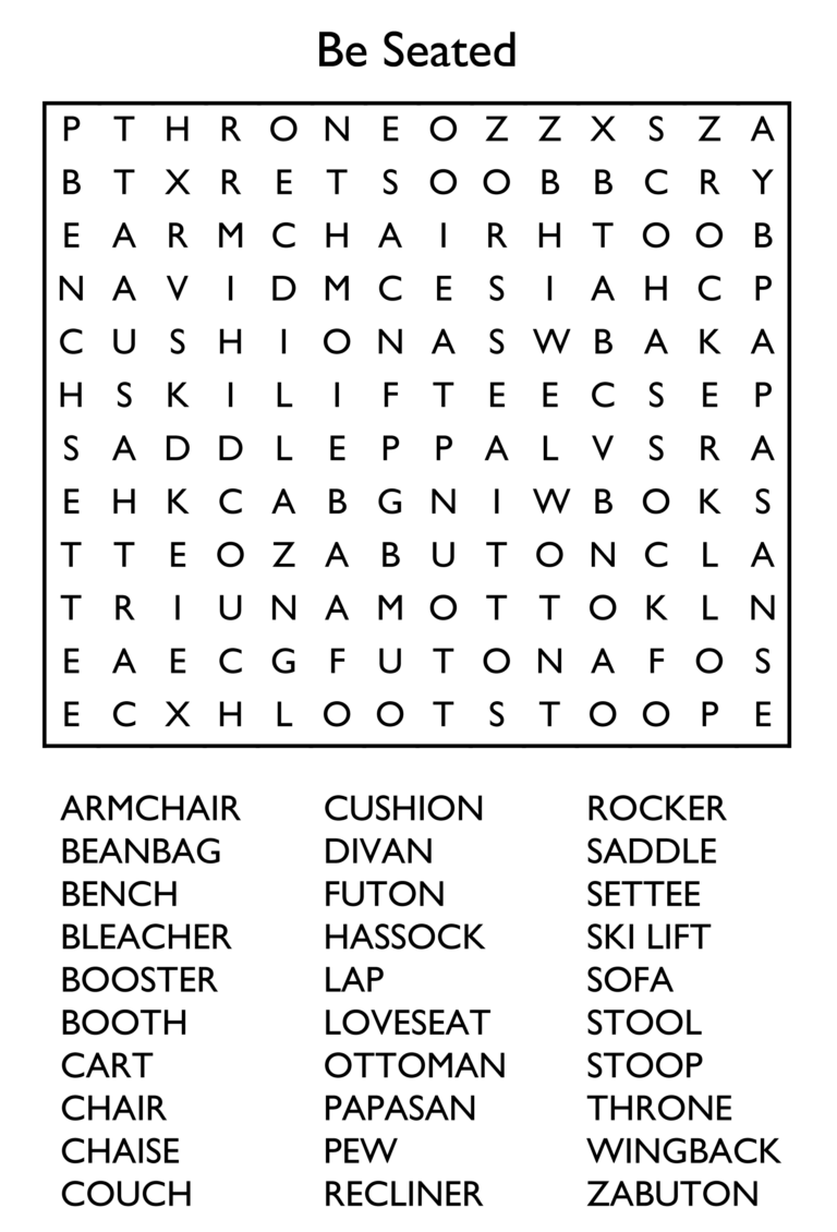 10 Free Printable Word Search Puzzles