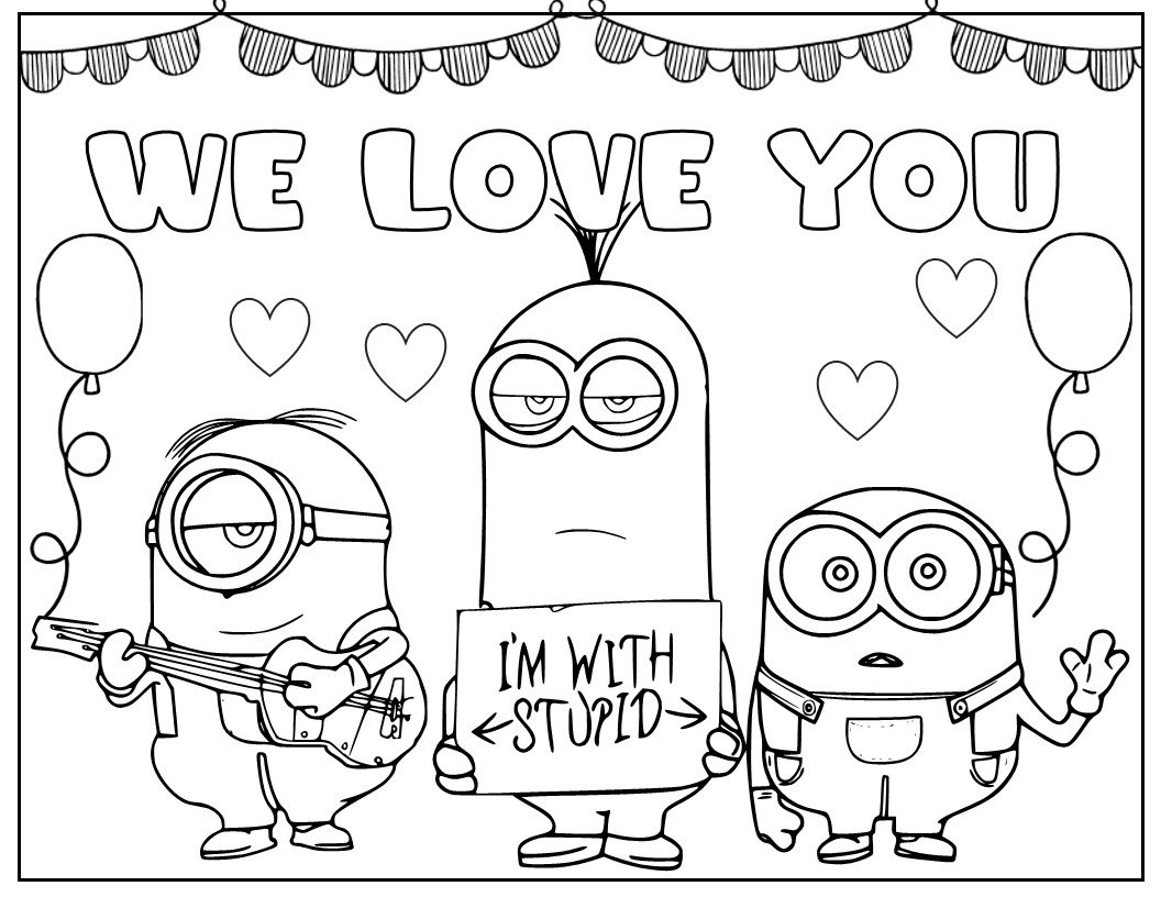 10 Printable Minion Coloring Page For Birthday Personalized With Name For Kids Boy Girl Ages 1 10 Etsy