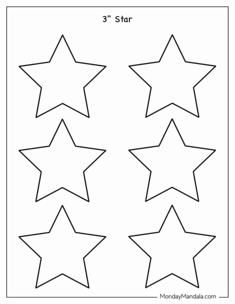 5 pointed star template free printable