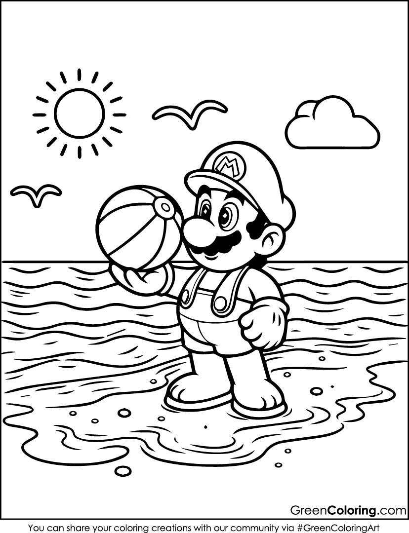 printable mario coloring pages