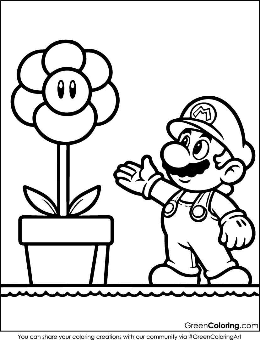 mario coloring pages printable