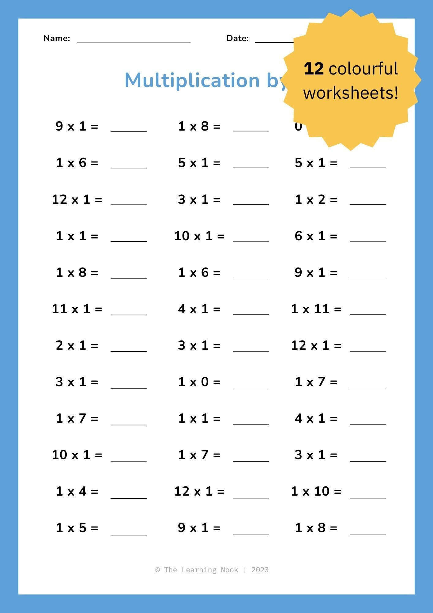 multiplication worksheets grade 3 printable