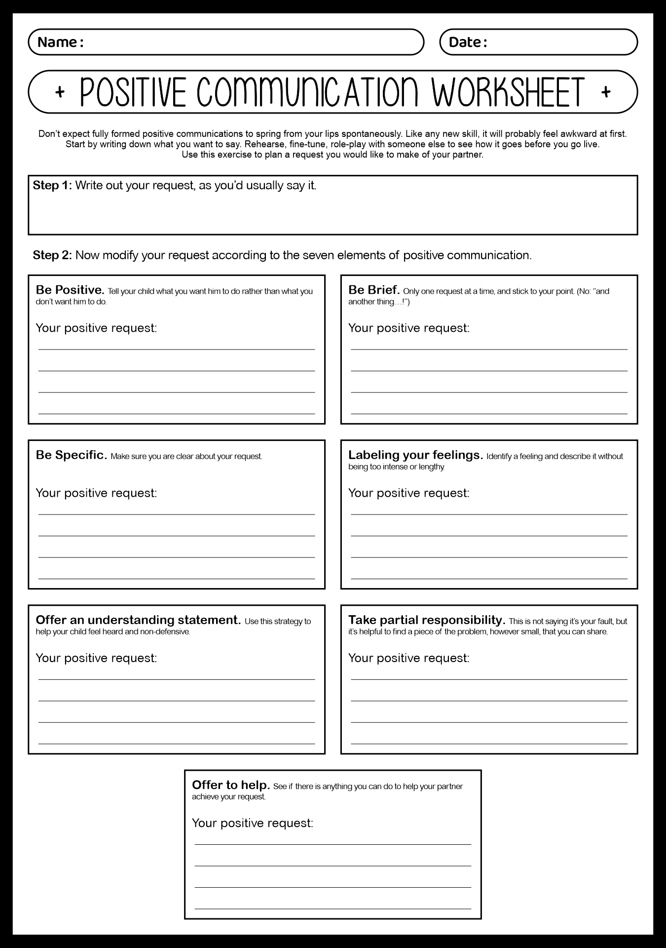 free printable communication skills worksheets