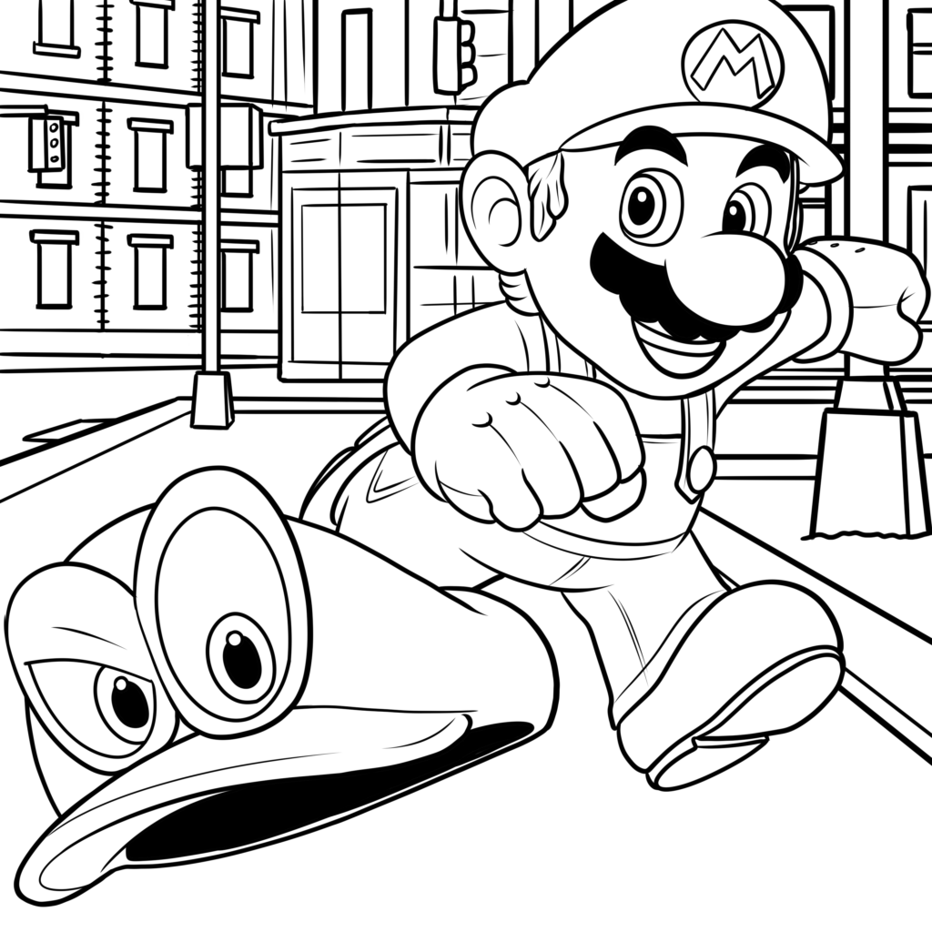 mario printable coloring pages
