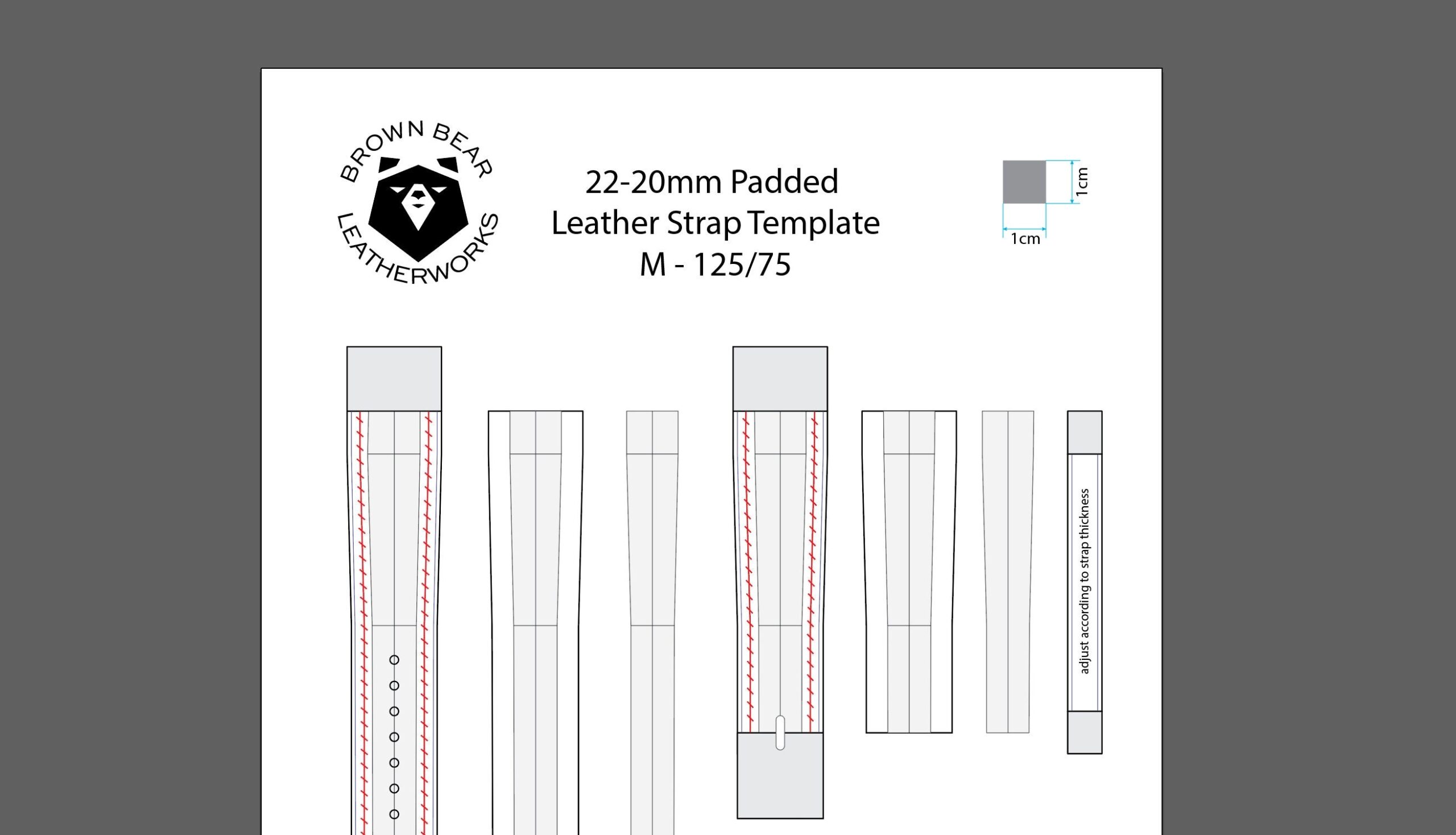 18 Printable Watch Strap Templates 18 20 22mm 3 Sizes Tapered And Straight PDF And SVG Watch Strap Pattern Etsy Norway