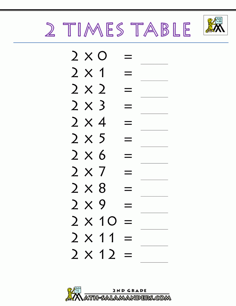 times table worksheet printable