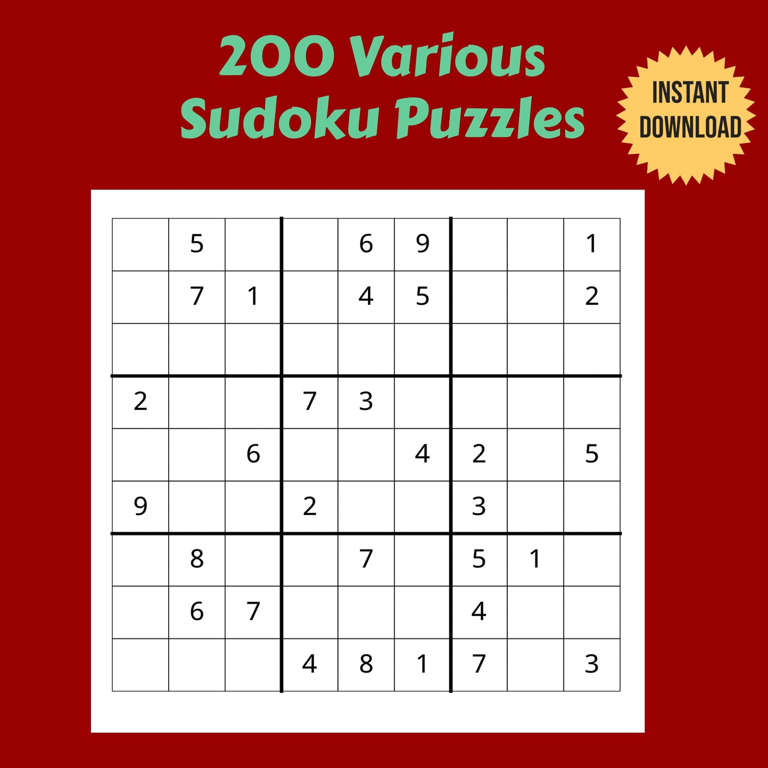 easy sudoku puzzles printable