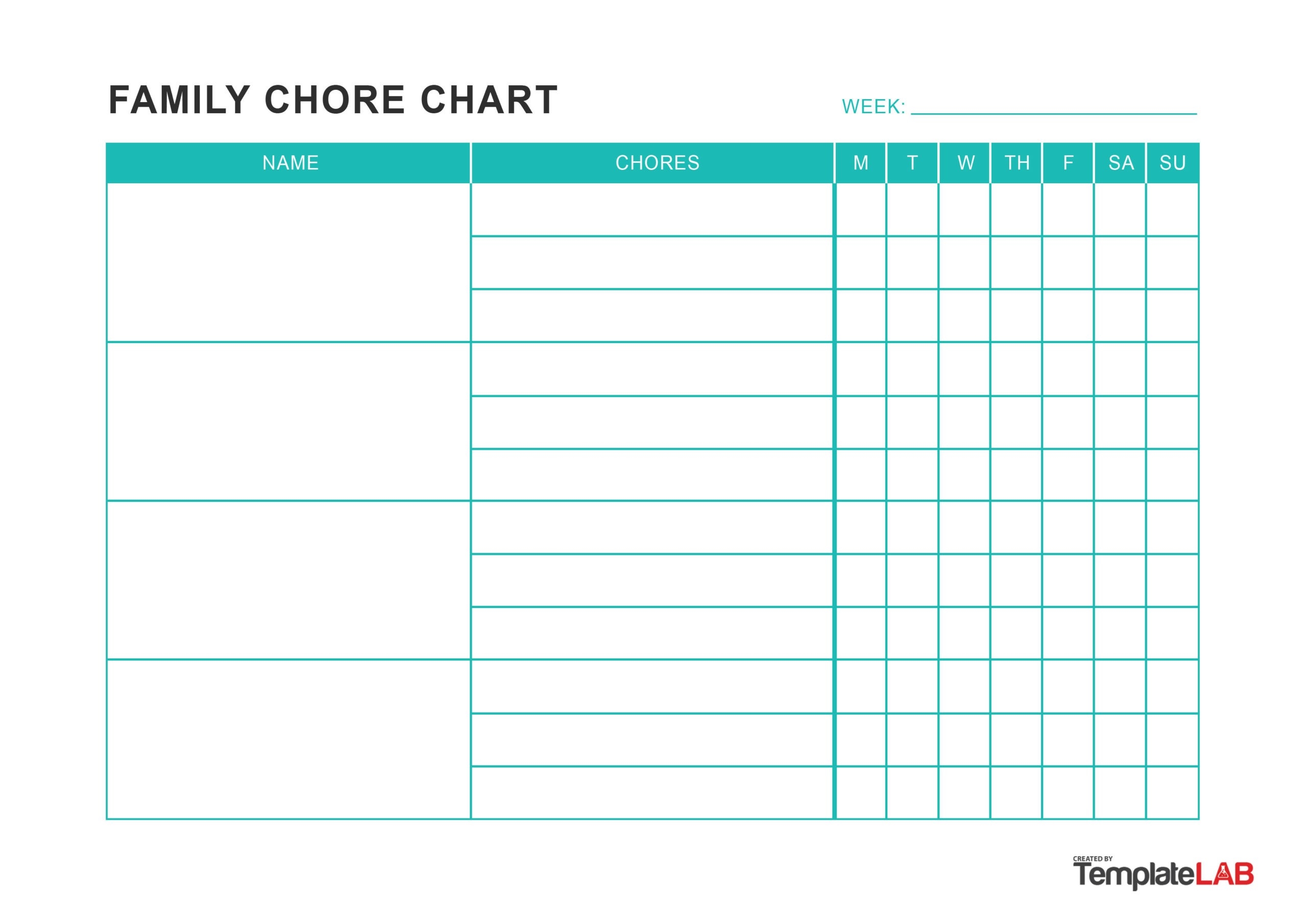 free printable chore chart template