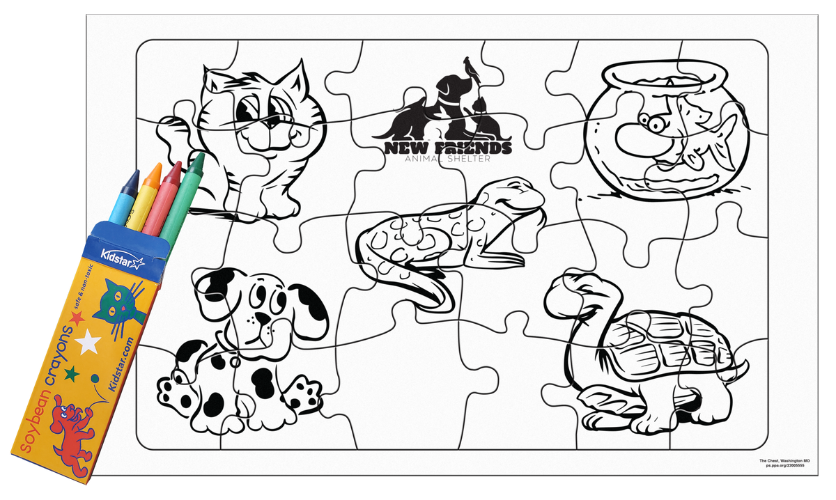 24 Pieces 10 1 2 X 6 5 8 Coloring Tray Puzzle Pets Animals PZ 264 The Chest 24 Pieces 10 1 2 X 6 5 8 Coloring Tray Puzzle Pets Animals PZ 264 The Chest