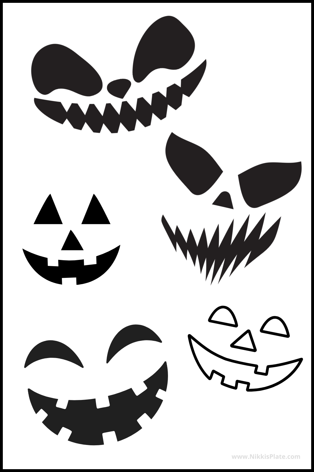 pumpkin face template free printable