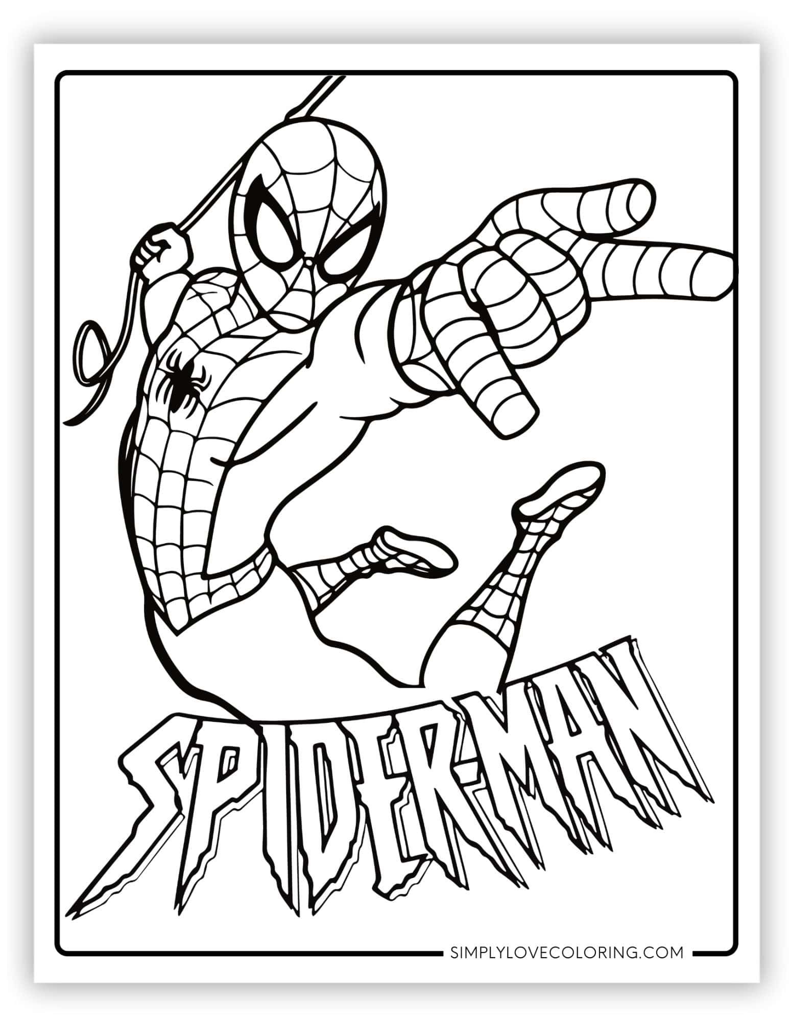 printable coloring pictures of spiderman