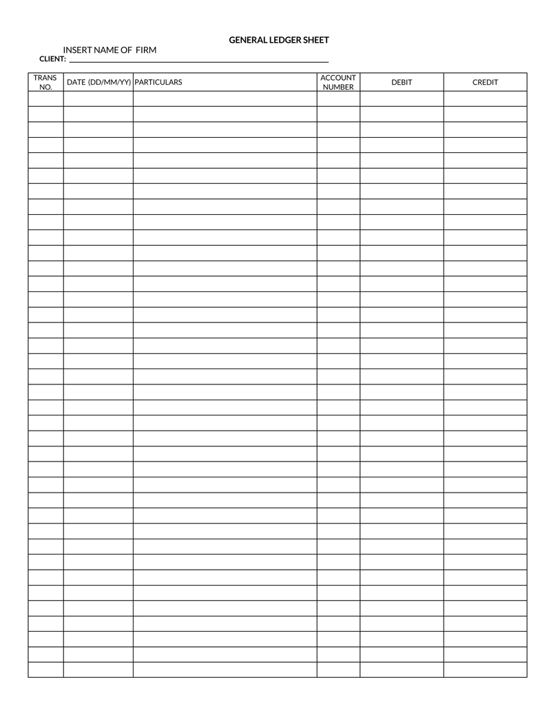 ledger paper printable