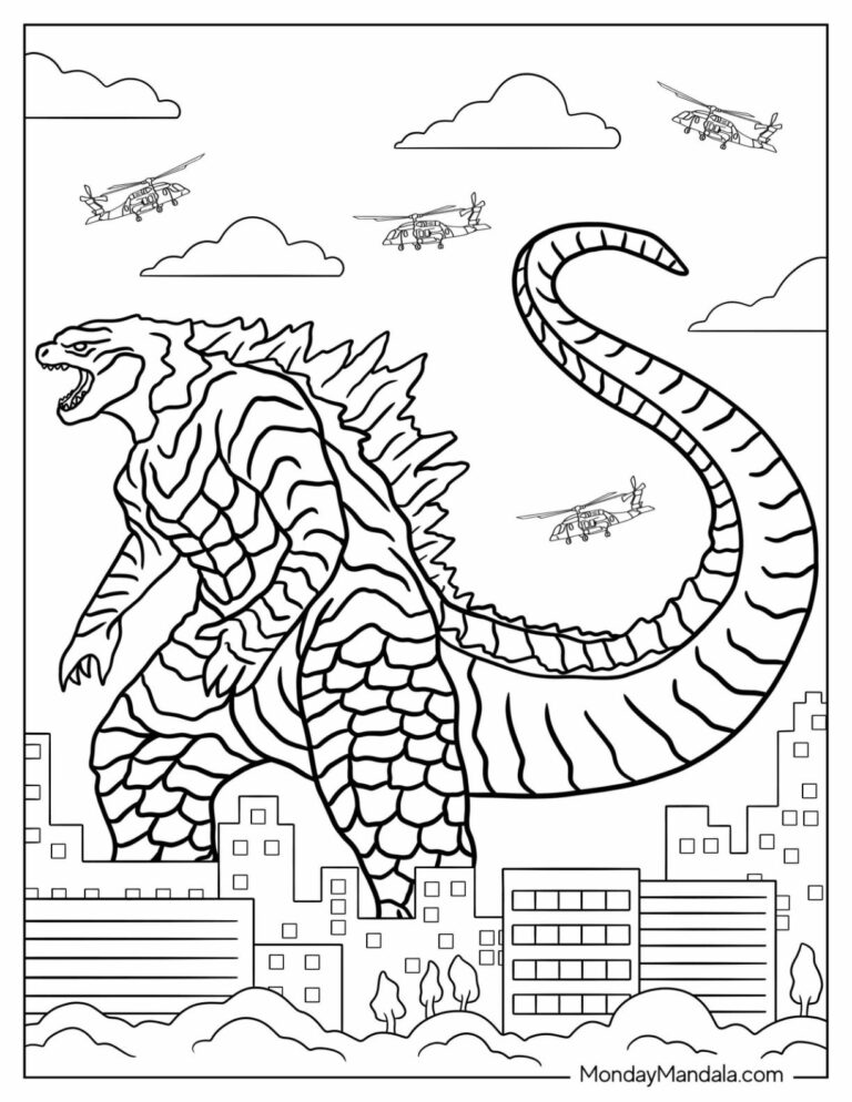 35 Godzilla Coloring Pages Free PDF Printables