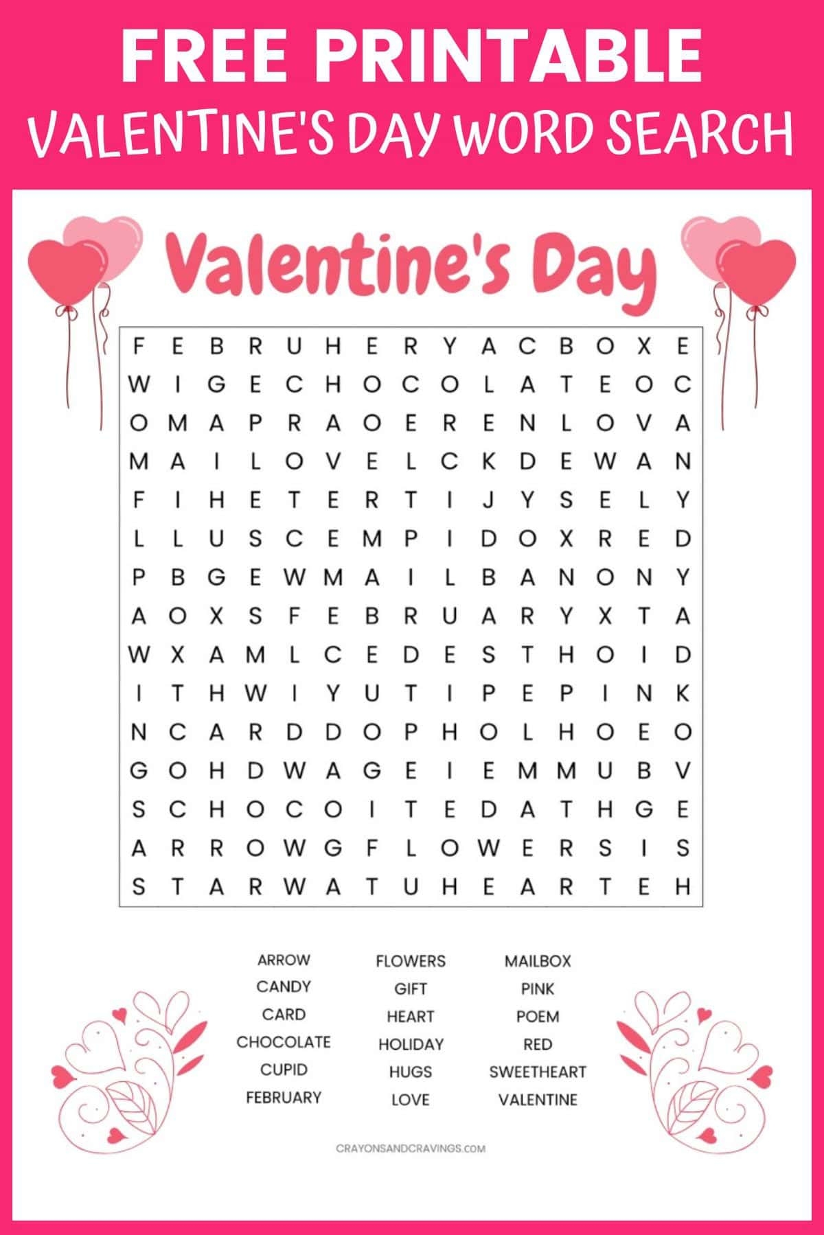 free printable valentine day worksheets