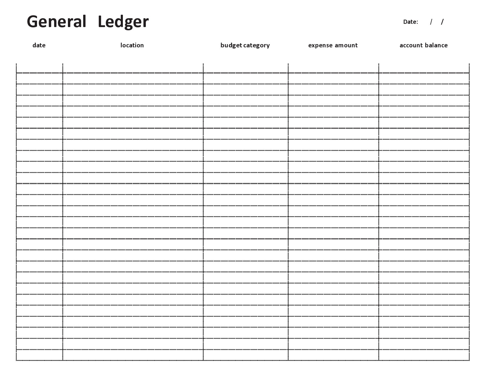 printable ledger paper