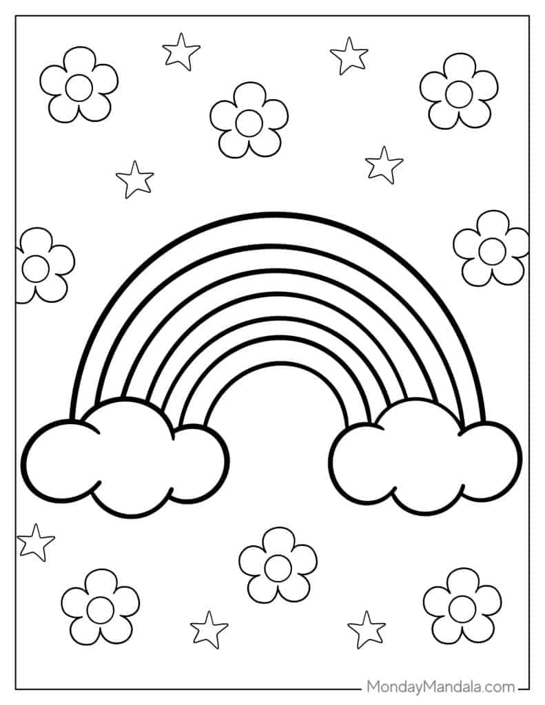 rainbow coloring page printable