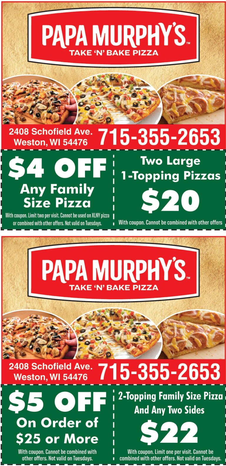  4 OFF ON ANY FAMILY SIZE PIZZA Online Printable Coupons USA Local Free Printable Shopping Coupons