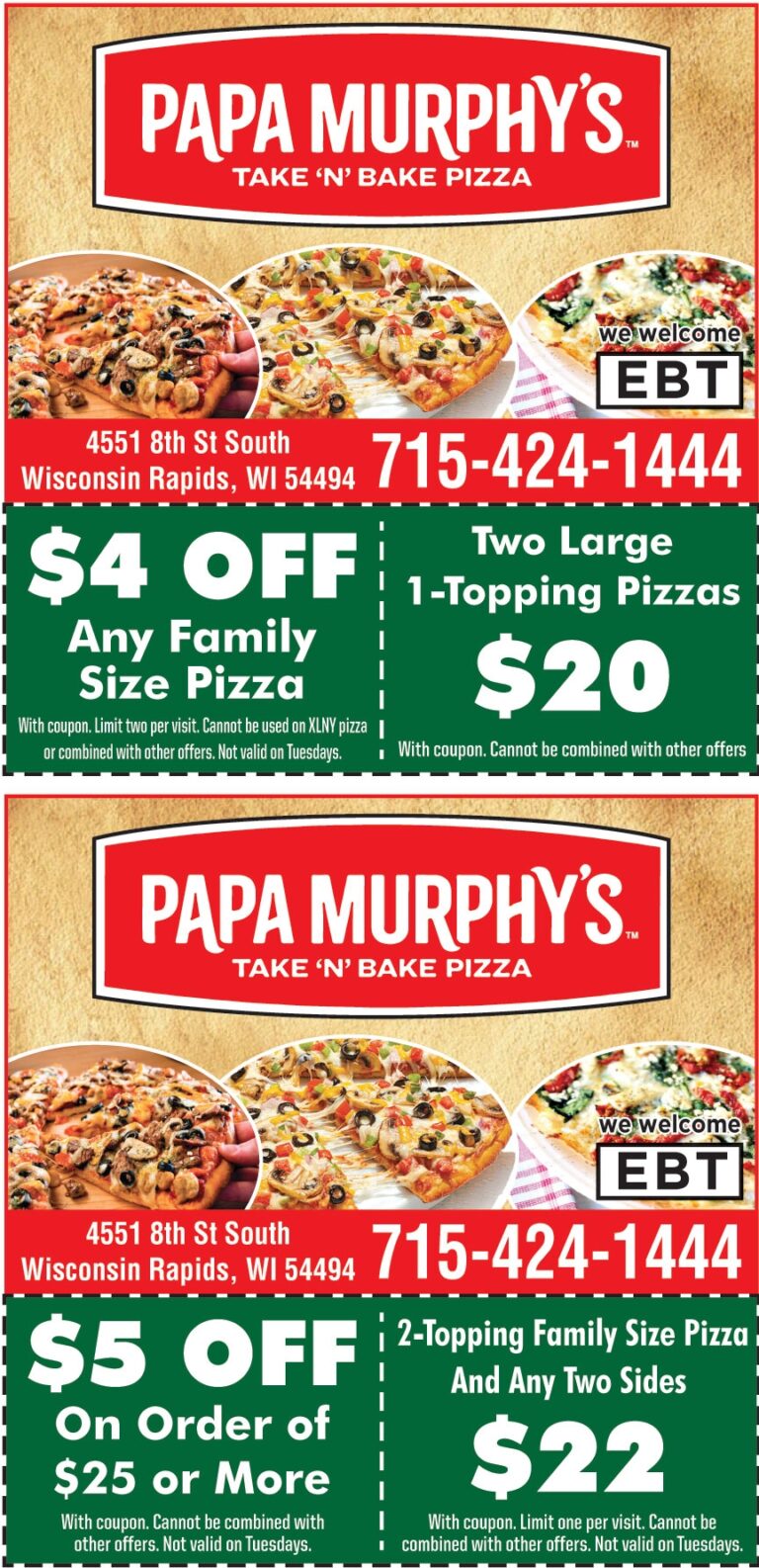 4 OFF ON ANY FAMILY SIZE PIZZA Online Printable Coupons USA Local Free Printable Shopping Coupons