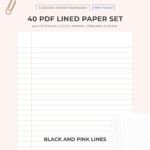 40 Printable Lined Paper PDF A4 US Letter Size Note Paper Template Note Taking Study Notepaper Foolscap Writing Paper Digital Etsy