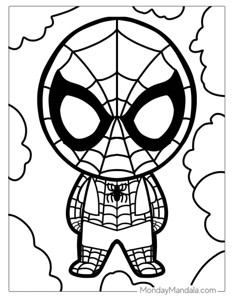 spiderman color sheets printable