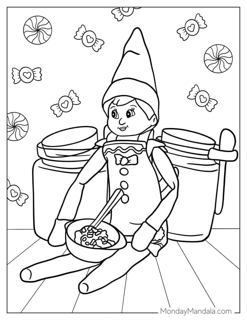 elf on the shelf printable coloring pages
