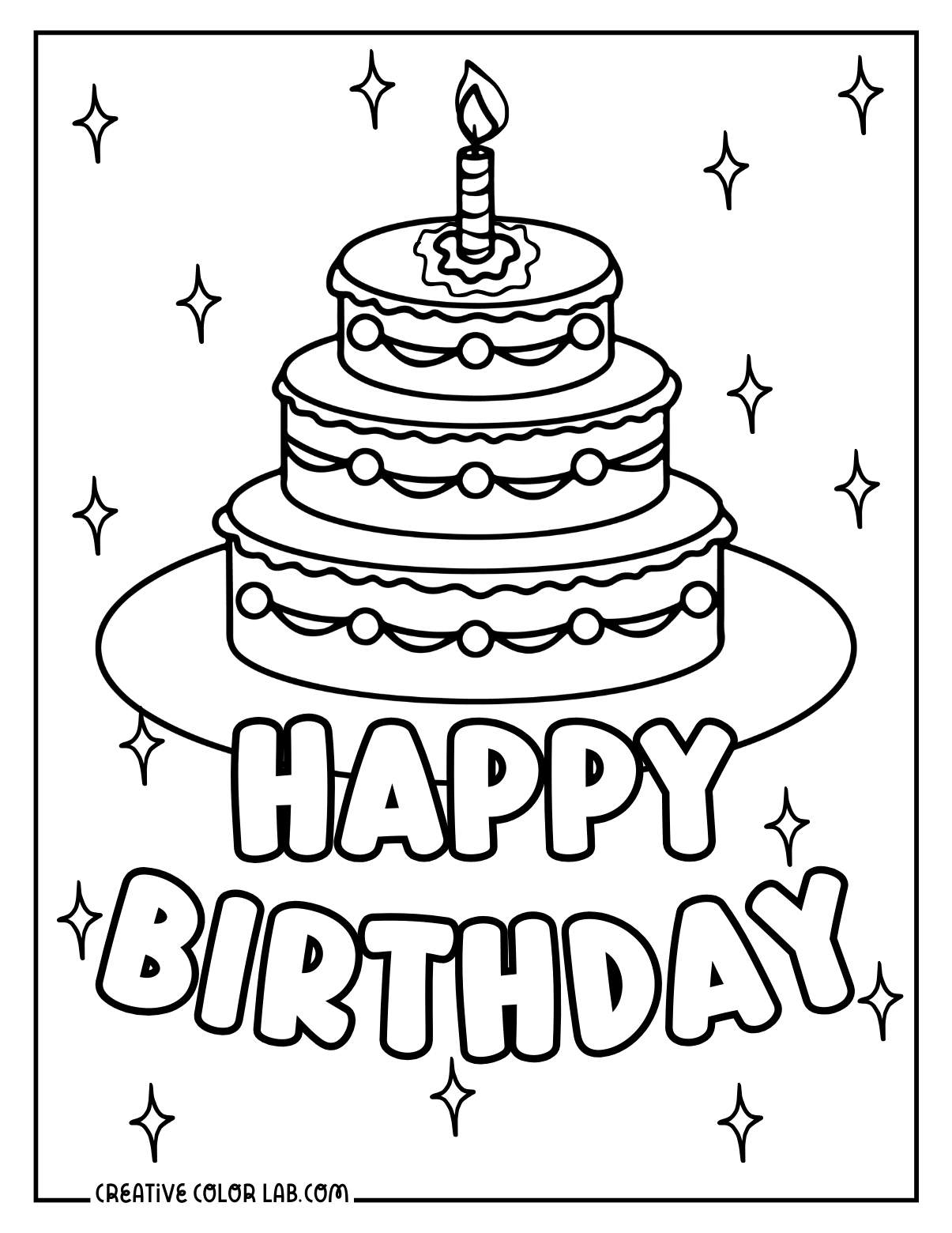 happy birthday printable coloring pages