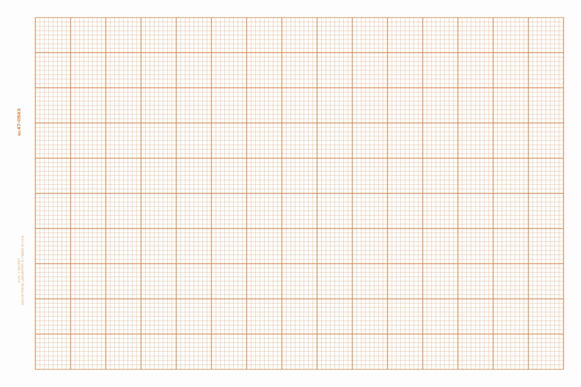 470543 K E 8X8 Orange Grid Vellum Tracing Graph PaperSize 11 X 16 1 2
