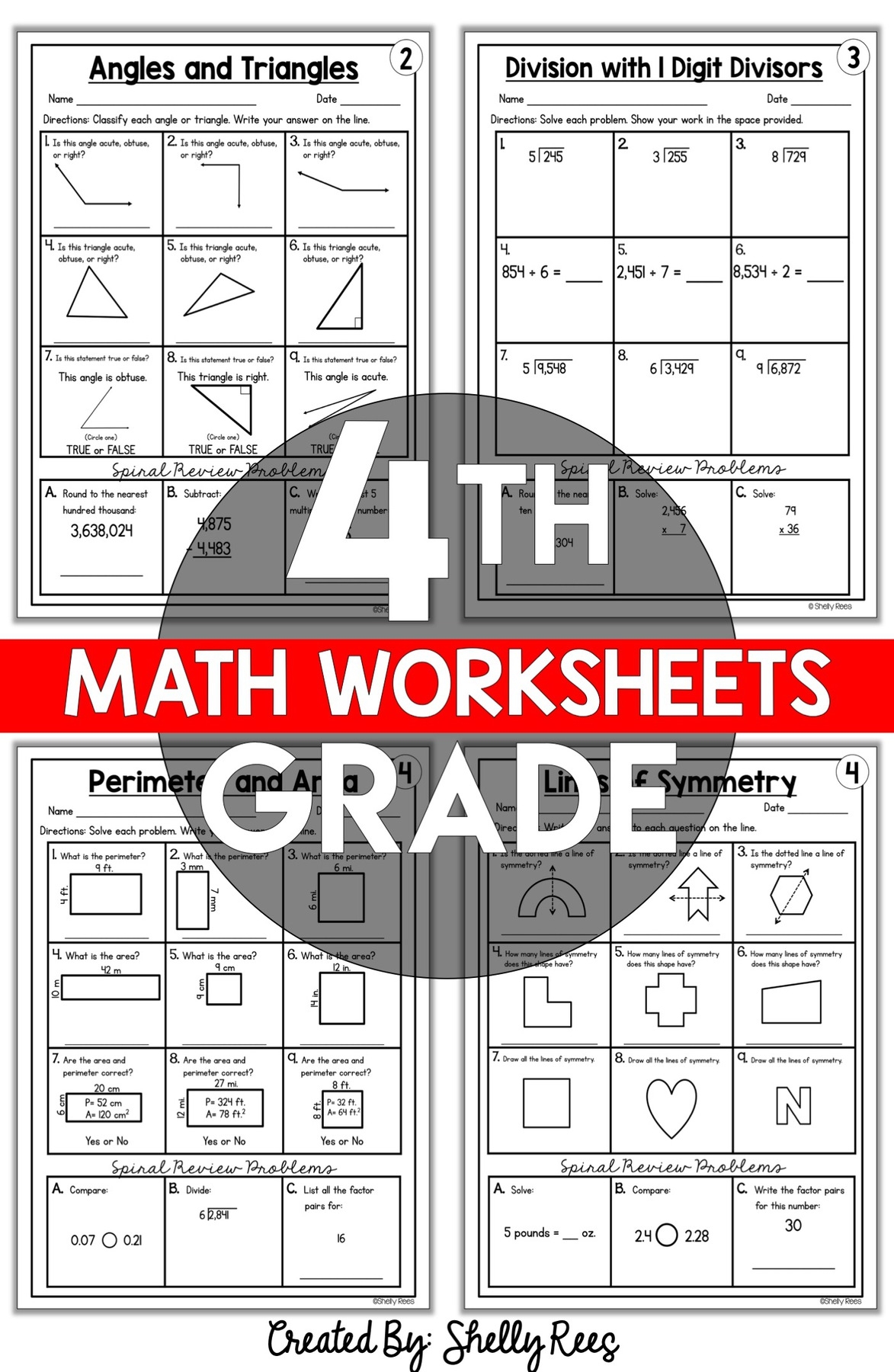 math worksheets for 4th graders free printables
