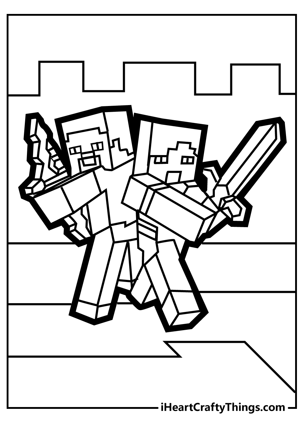 free printable minecraft coloring pages