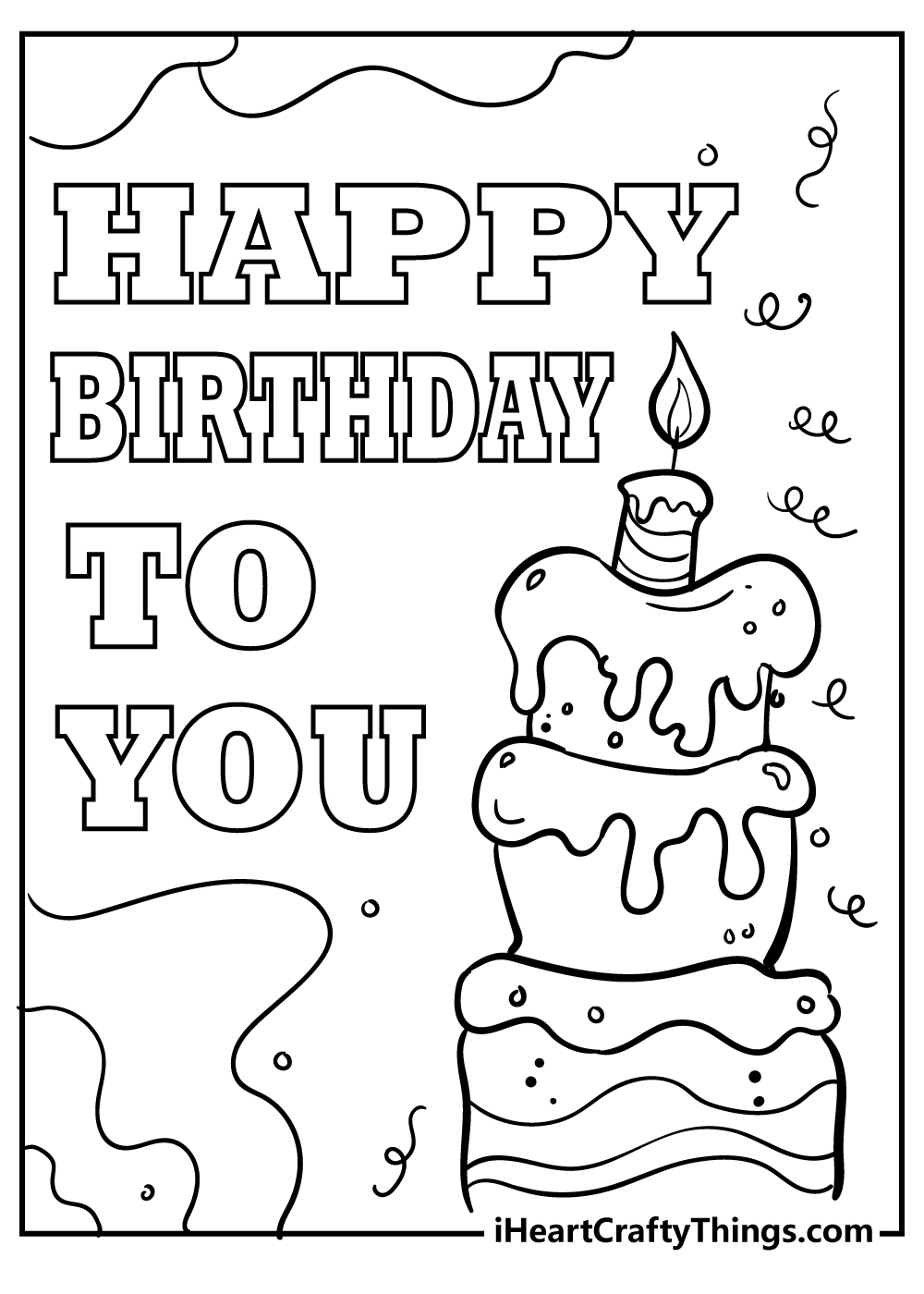 free printable birthday cards to color