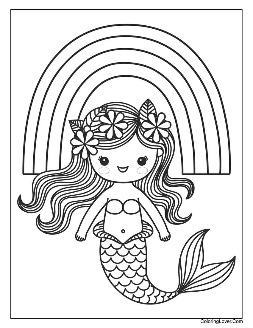 mermaid printable coloring pages