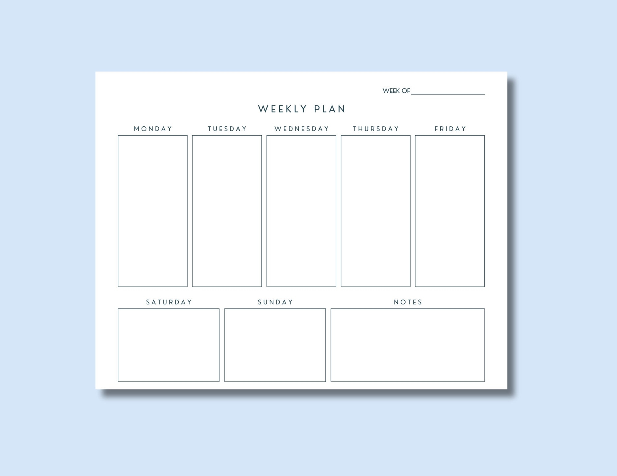 5x8 printable planning templates pdf