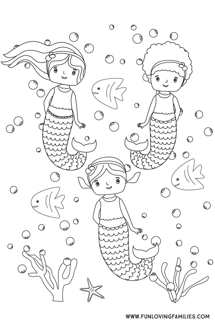 mermaid coloring pages printable