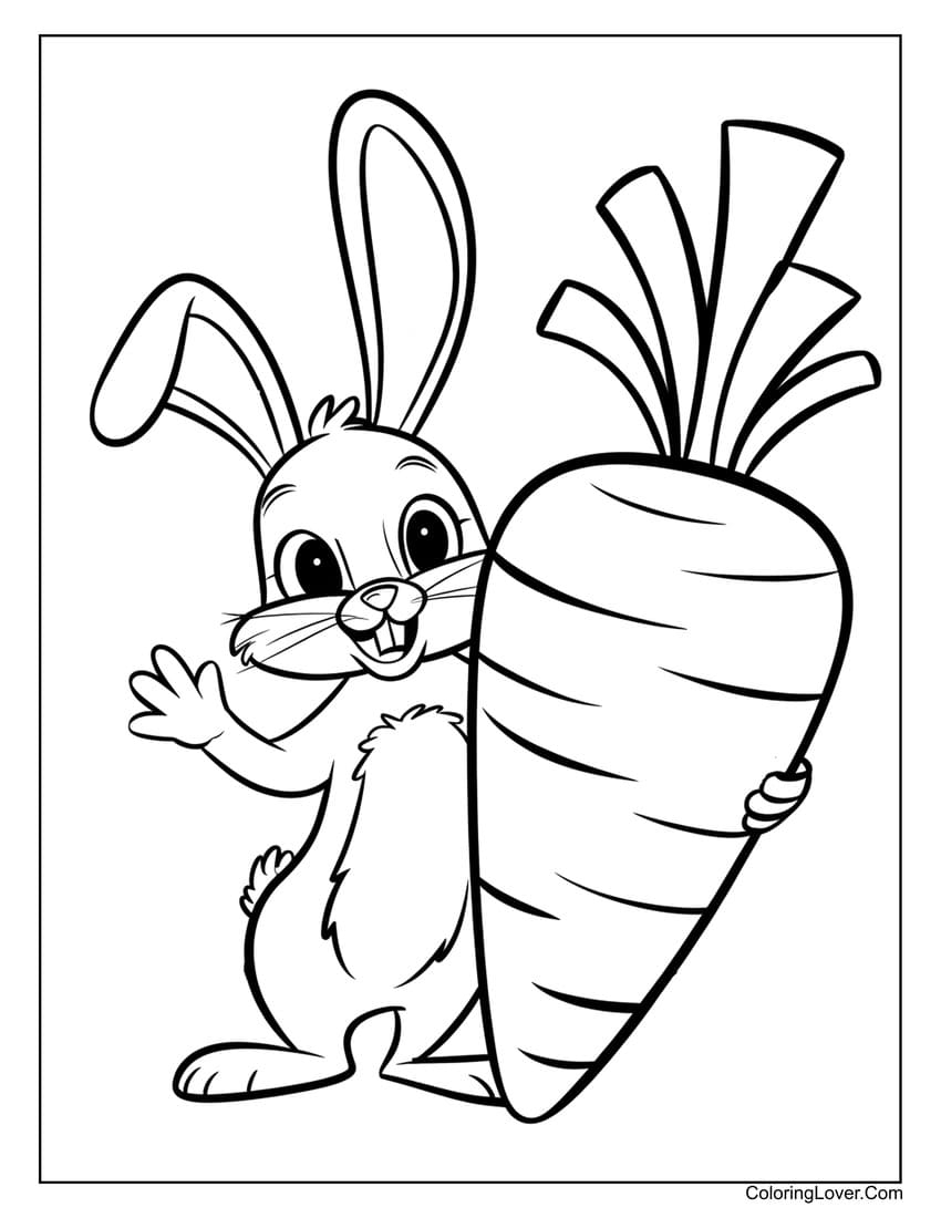 easter bunny coloring page printable