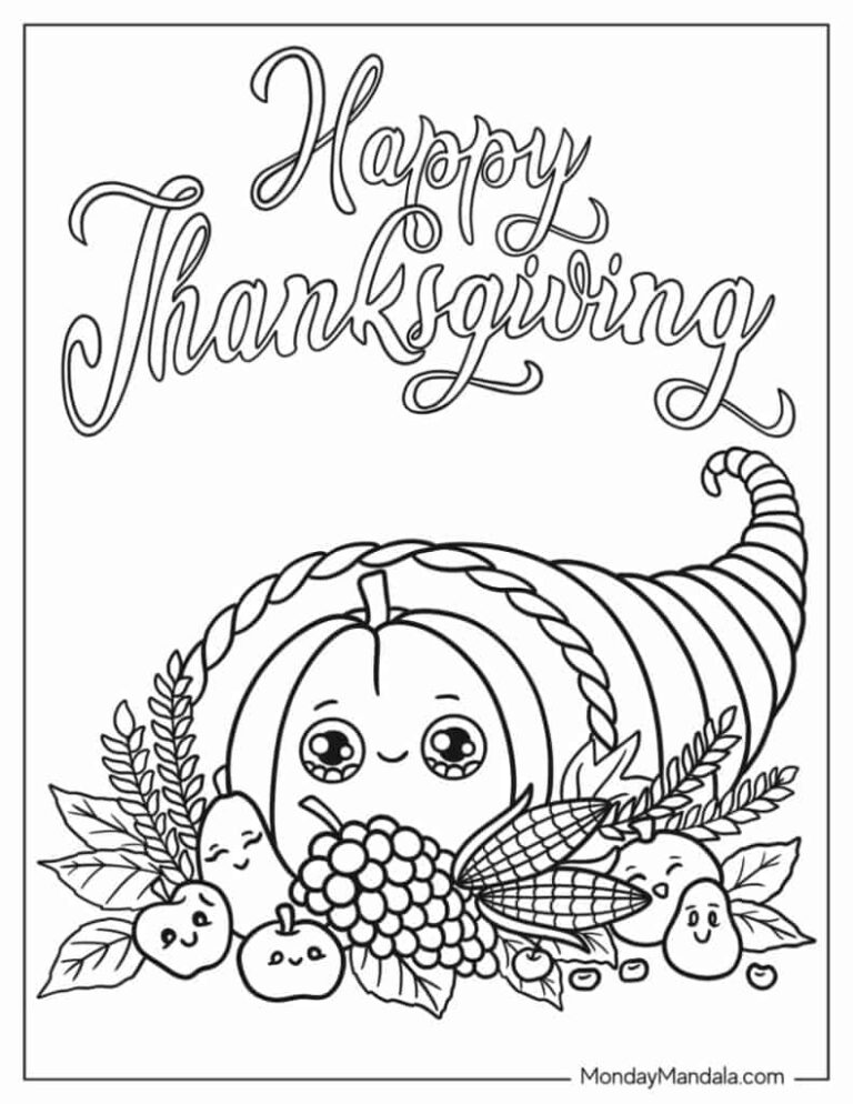 67 Thanksgiving Coloring Pages Free PDF Printables