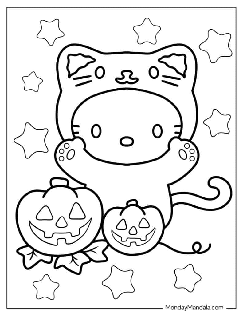 printable coloring sheets hello kitty