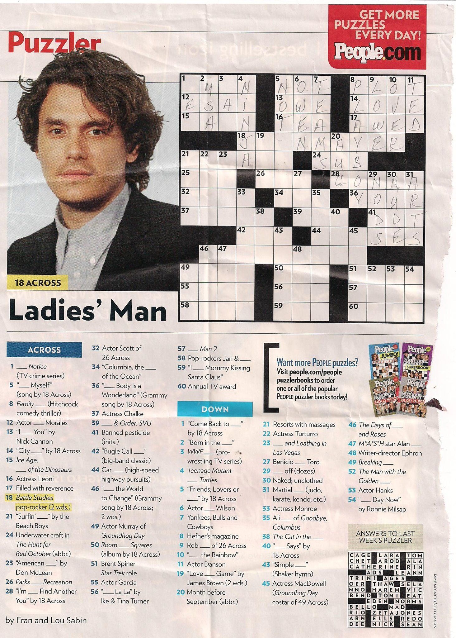 people magazine crossword puzzles printable