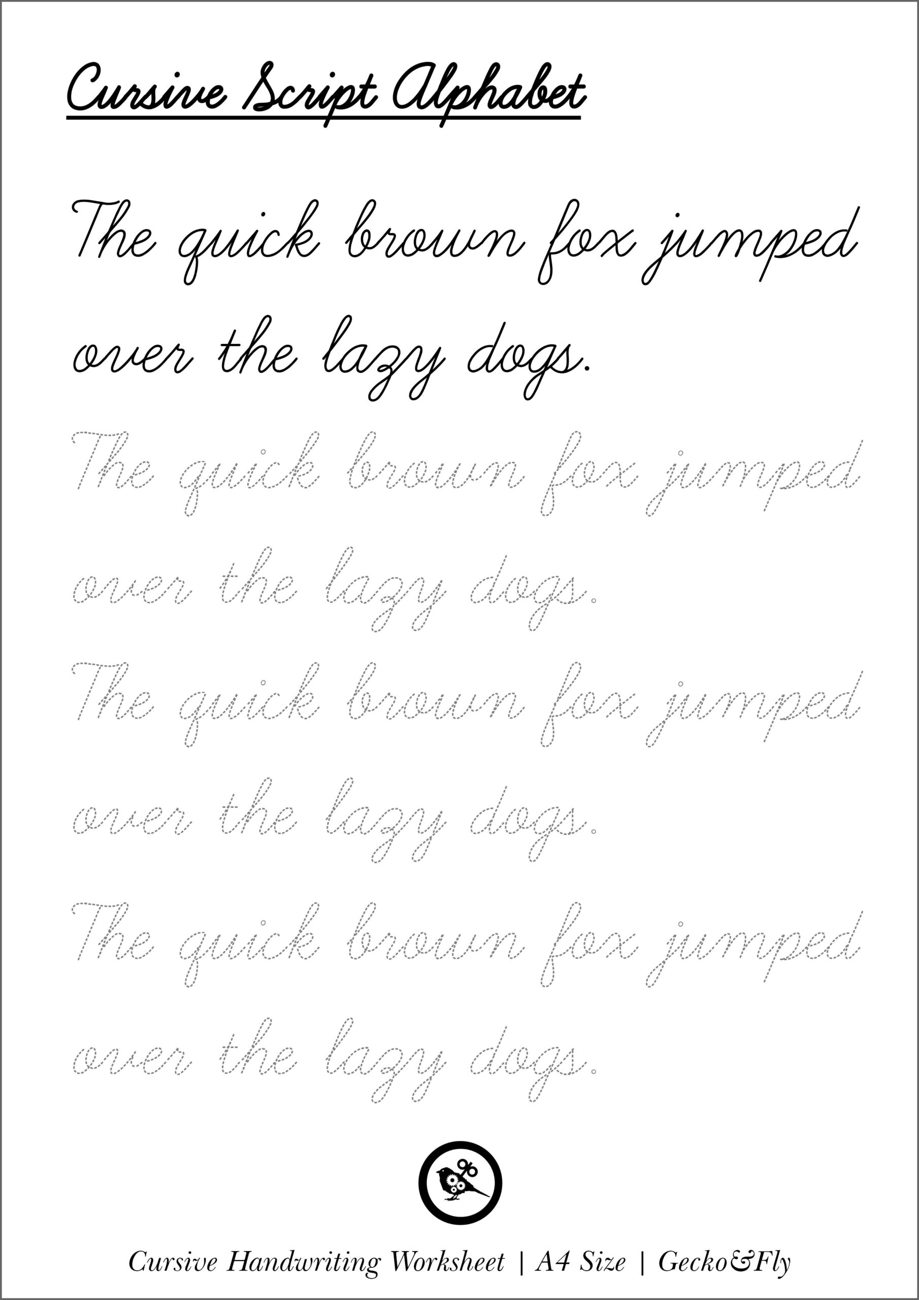 cursive practice printable worksheets