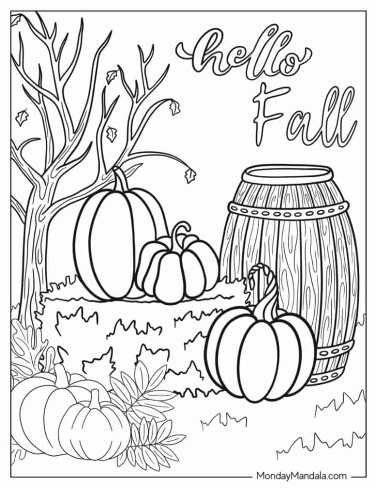 82 Autumn Fall Coloring Pages Free PDF Printables