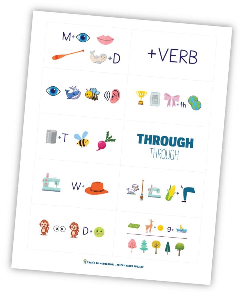 A Great Set Of Tricky Rebus Puzzles With Answers That s So Montessori A Great Set Of Tricky Rebus Puzzles With Answers That s So Montessori