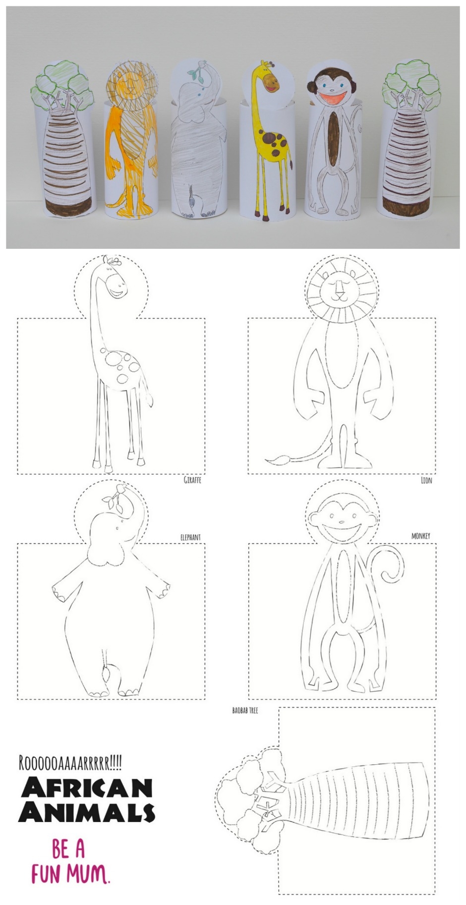 African Animals Toilet Roll Printable Be A Fun Mum