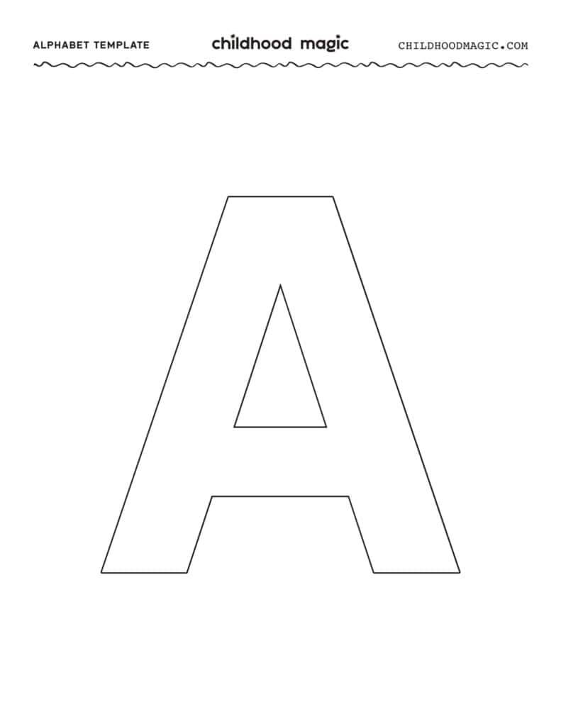 Alphabet Printable An Uppercase Letter Template For Kids Childhood Magic