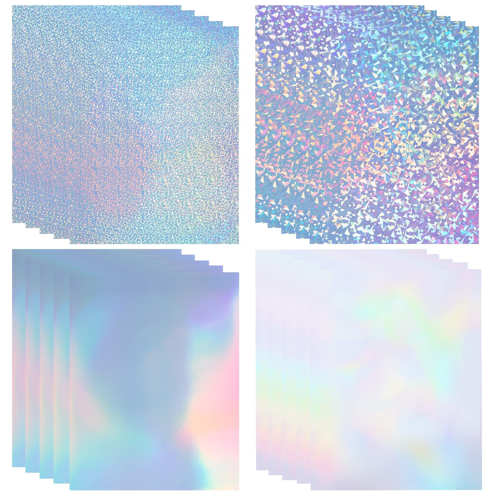 Amazon 20 Sheets Holographic Sticker Paper For Inkjet Laser Printer 8 5x11 Inch Printable Vinyl Holographic Sticker Paper Self Adhesive Waterproof Diamond Rainbow Dots Transparent Office Products