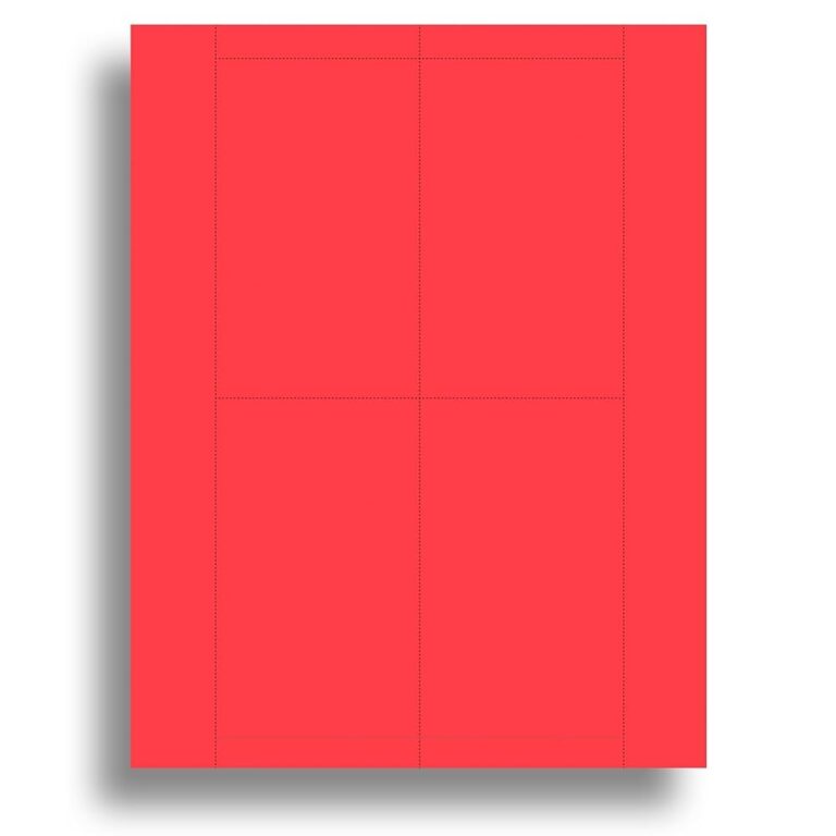 Amazon 65lb Bright Red Printable Index Cards 3x5 Index Card Sheets For Inkjet Laser Printers Perforated Cards 4 Per Page 25 Sheets 100 Index Cards Office Products