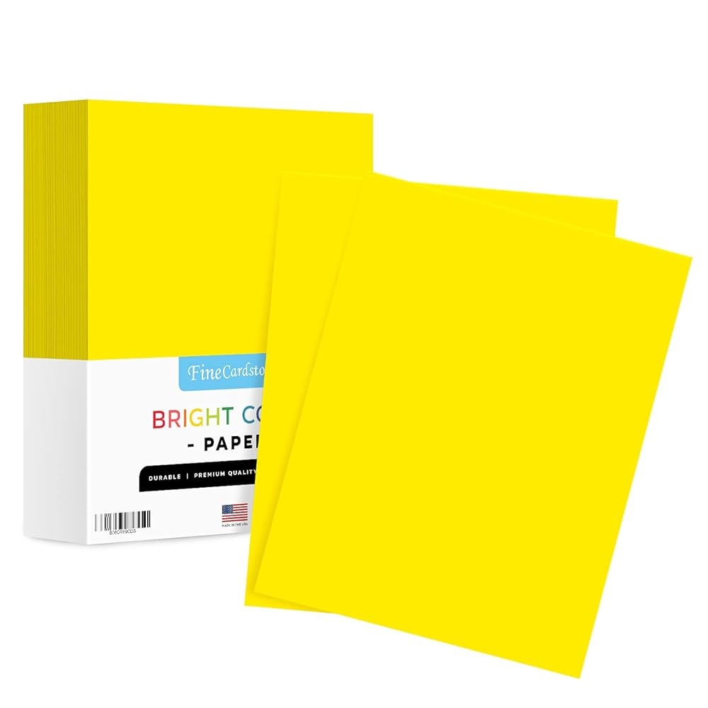 Amazon 8 5 X 11 Bright Yellow Color Paper Smooth For School Office Home Supplies Holiday Crafting Arts Crafts Acid Lignin Free Regular 24lb Paper 1