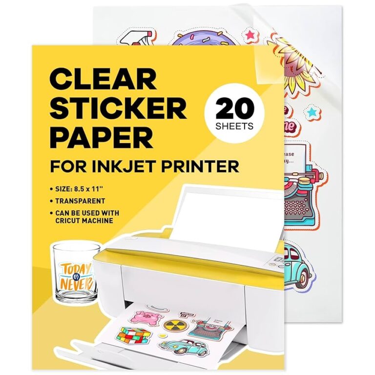 Amazon 90 Clear Sticker Paper For Inkjet Printer 20 Sheets Transparent Glossy 8 5 X 11 Printable Vinyl Paper Plan