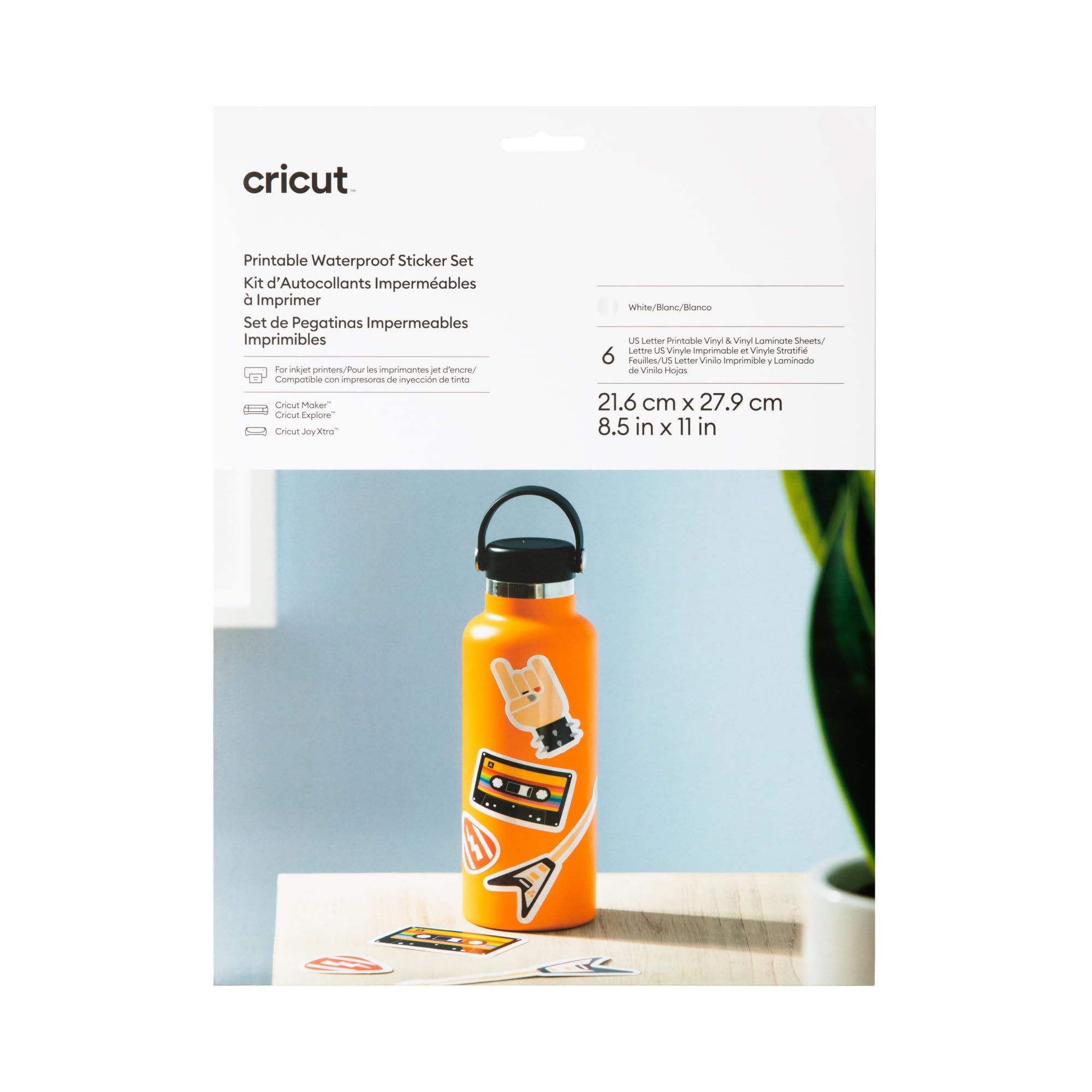 Amazon Cricut Printable Waterproof Sticker Set White