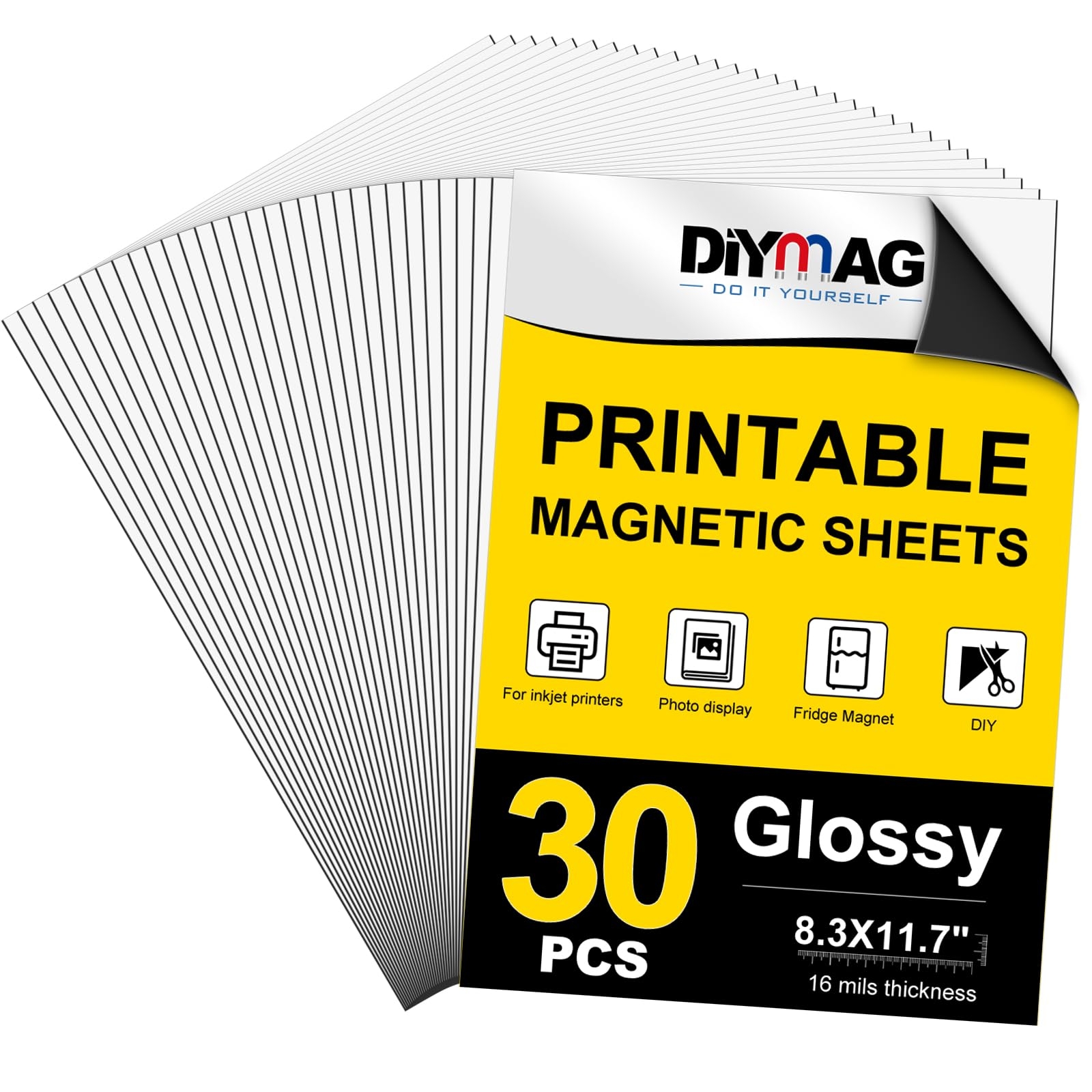 Amazon DIYMAG 30Pcs Printable Magnetic Sheets 8 3x11 7inch Flexible Magnet Sheets Glossy Magnet Paper Non Adhesive Make Refrigerator Photo For Inkjet Printer Photo Magnet Sheet For DIY Crafts Office Products Amazon DIYMAG 30Pcs Printable Magnetic Sheets 8 3x11 7inch Flexible Magnet Sheets Glossy Magnet Paper Non Adhesive Make Refrigerator Photo For Inkjet Printer Photo Magnet Sheet For DIY Crafts Office Products