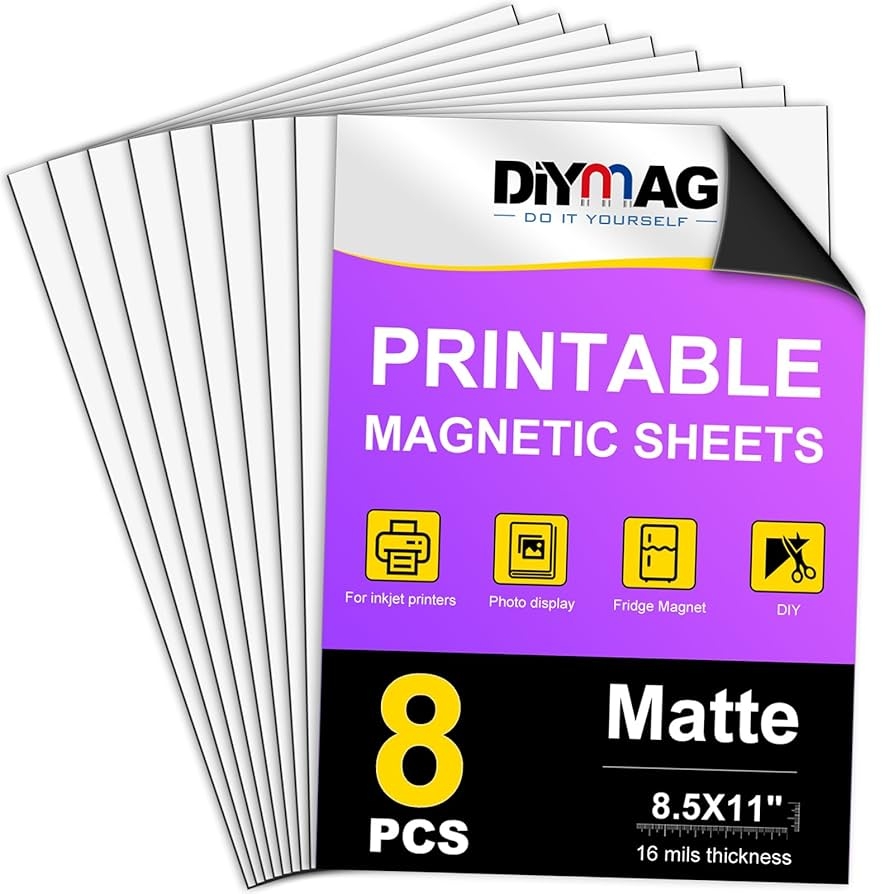 Amazon DIYMAG Printable Magnetic Sheets 8Pcs 8 5 X 11 Inch Flexible Magnet Sheets Matte Non Adhesive Magnetic Paper For Inkjet Printer Photo DIY Crafts Office Products Amazon DIYMAG Printable Magnetic Sheets 8Pcs 8 5 X 11 Inch Flexible Magnet Sheets Matte Non Adhesive Magnetic Paper For Inkjet Printer Photo DIY Crafts Office Products