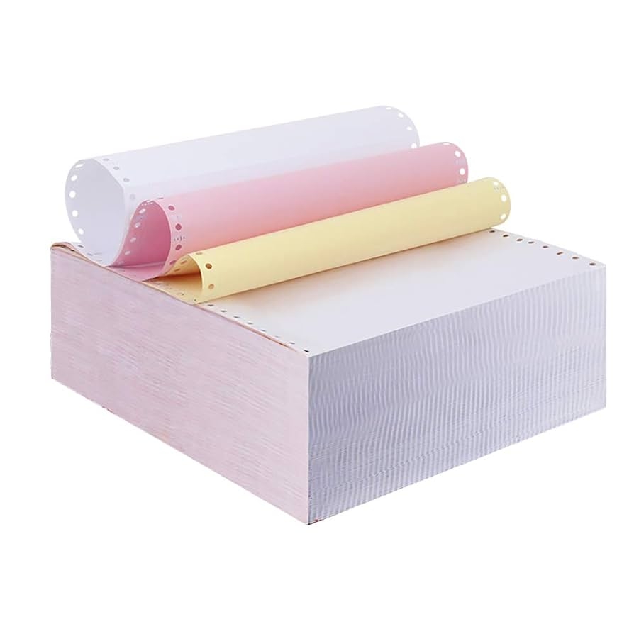 Amazon FirstZi 9 1 2 X 11 Inches Carbonless Continuous Forms Computer Paper Printable NCR Copy Paper For Dot Matrix Printer 3 Ply 333 Sets White Pink Yellow Office Products